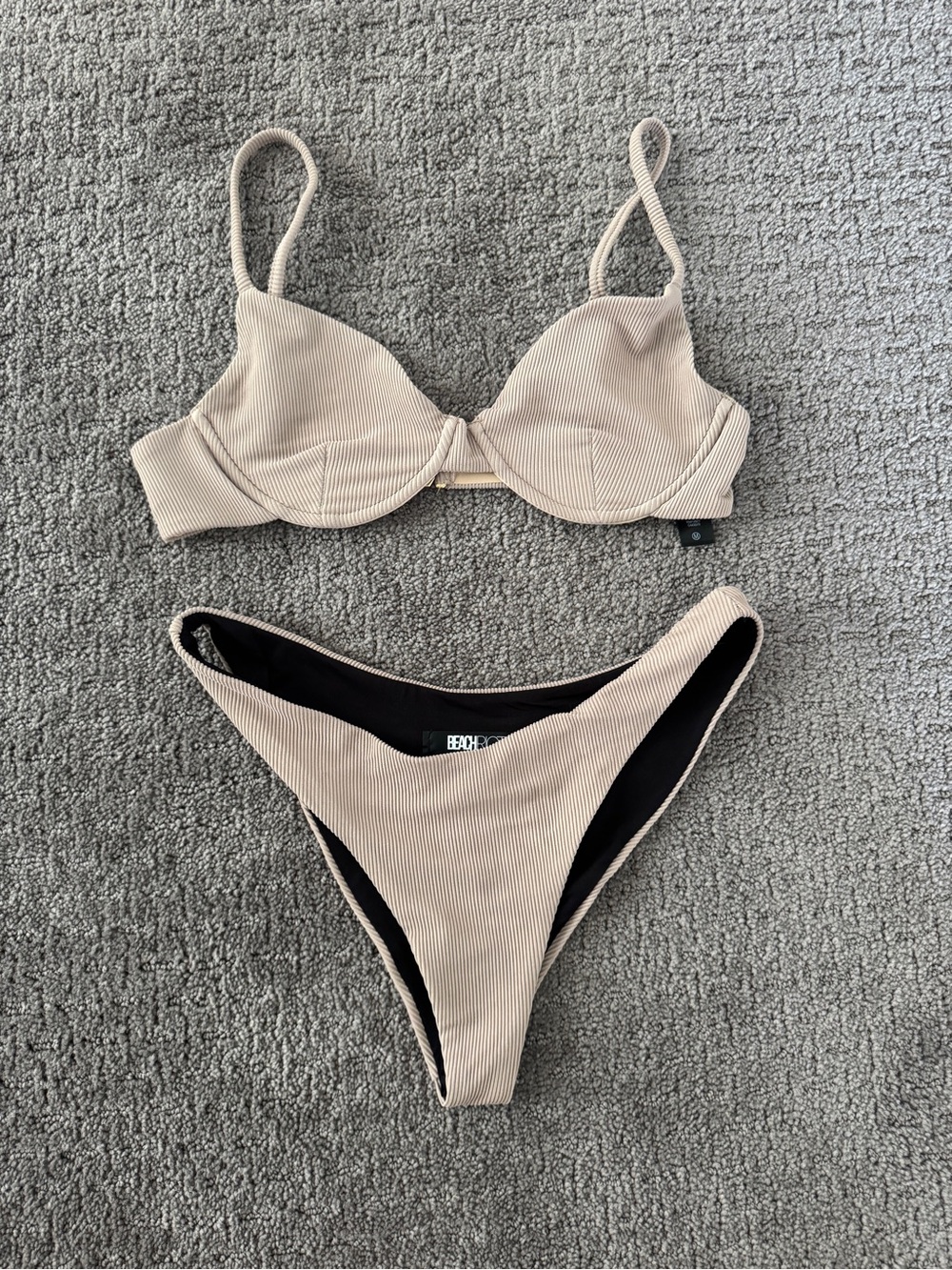 Beach Riot Beige Ribbed Bikini Set - Picture 4 of 6